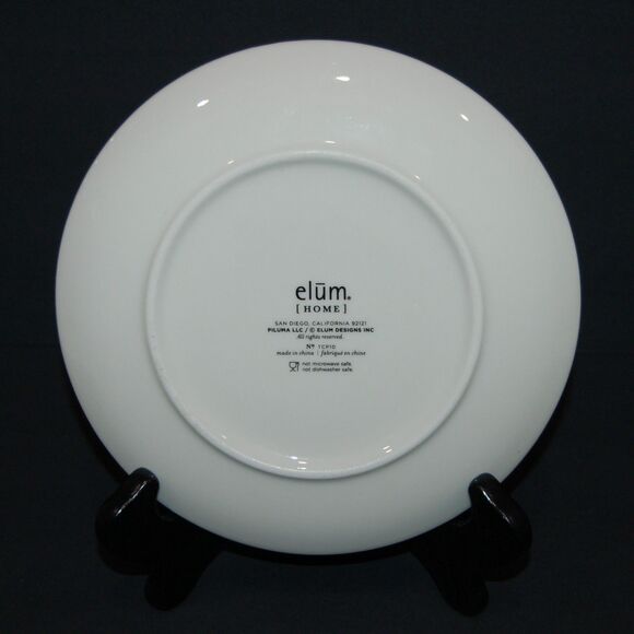 ELUM HOME SILVER GRAY CHRISTMAS TREE SNOWFLAKES CERAMIC 7.5" PLATE TCP10 - Picture 2 of 4